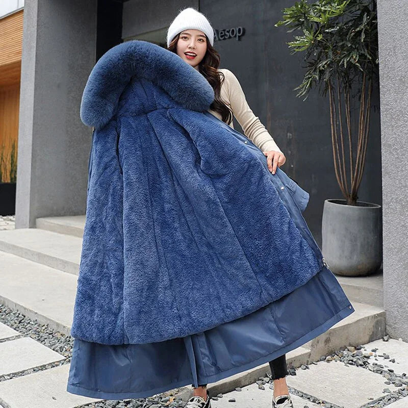 Wolle Liner X-lang Parkas mit Pelzkragen mit Kapuze Hohe Qualität | tif-shop24.de