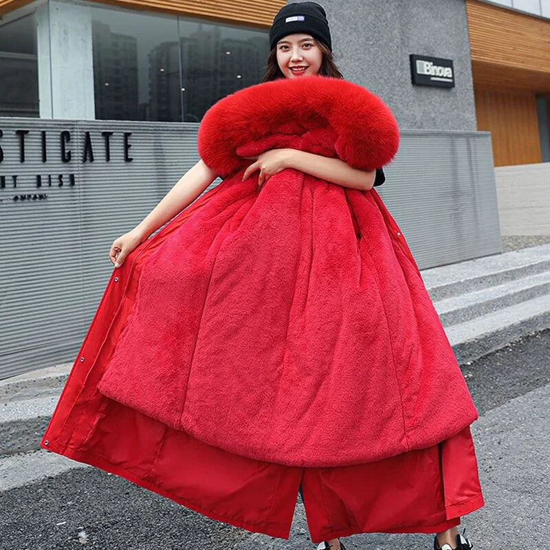 Wolle Liner X-lang Parkas mit Pelzkragen mit Kapuze Hohe Qualität - tif-shop24.de