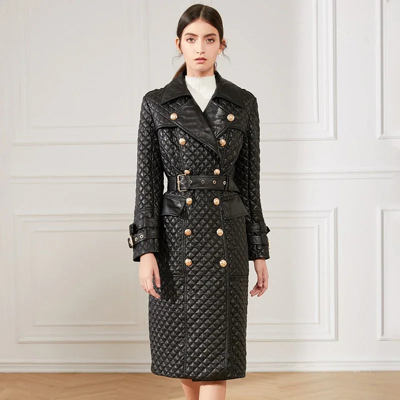 Echte Schafe Leder Mantel Lange Dicke Winter Warm Baumwolle | tif-shop24.de