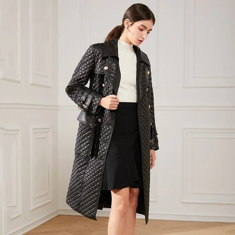 Echte Schafe Leder Mantel Lange Dicke Winter Warm Baumwolle - tif-shop24.de