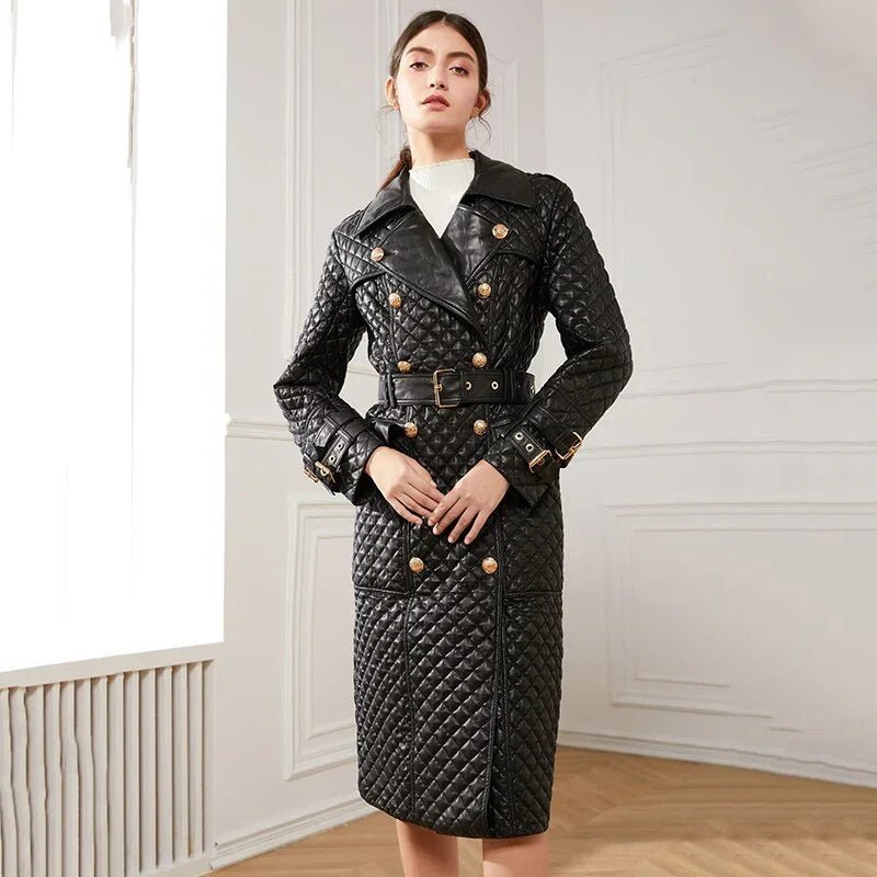 Echte Schafe Leder Mantel Lange Dicke Winter Warm Baumwolle | tif-shop24.de