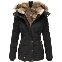 Knopf Samt Gepolsterte Kapuze Parkas Trenchcoat Mantel | tif-shop24.de