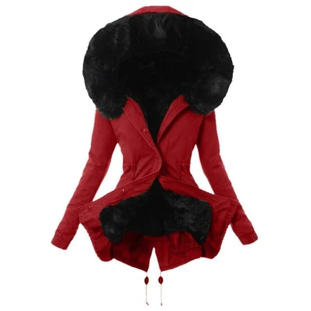 Kunstpelzmantel mit Kapuze Pelzfutter Mantel Winter Warme Dicke Lange Jacke Mit Kapuze Mantel | tif-shop24.de