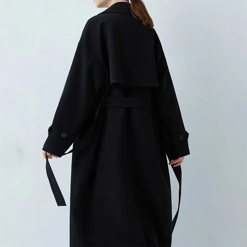 Langer Trenchcoat Streetwear Mantel Elegante Outwear | tif-shop24.de
