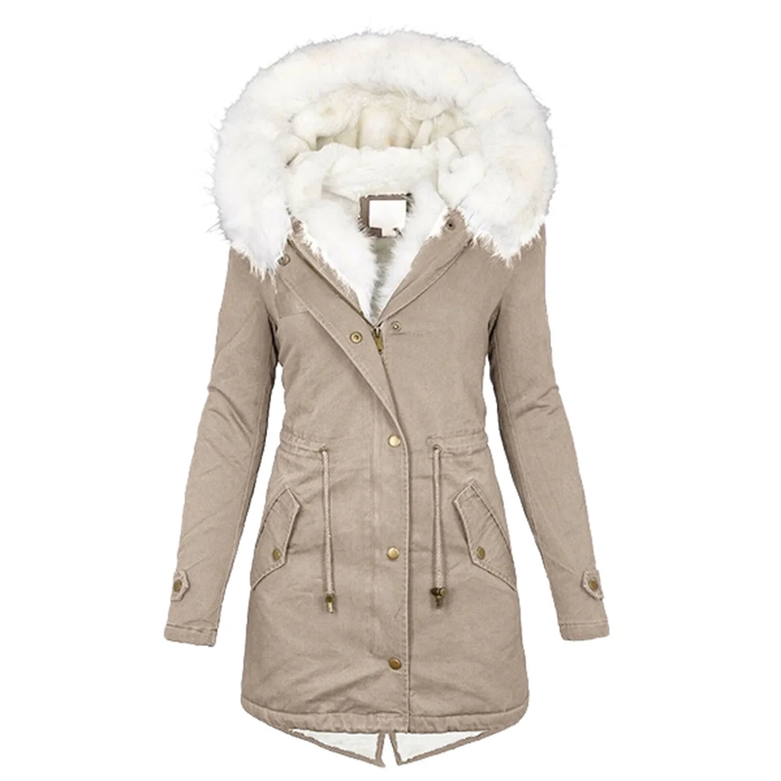 Neue Winter Damen Jacke mittellang verdicken Plus Size 5XL Outwear Kapuze Wattemantel schlanke Parka Baumwolle gepolsterte Jacke Mantel - tif-shop24.de