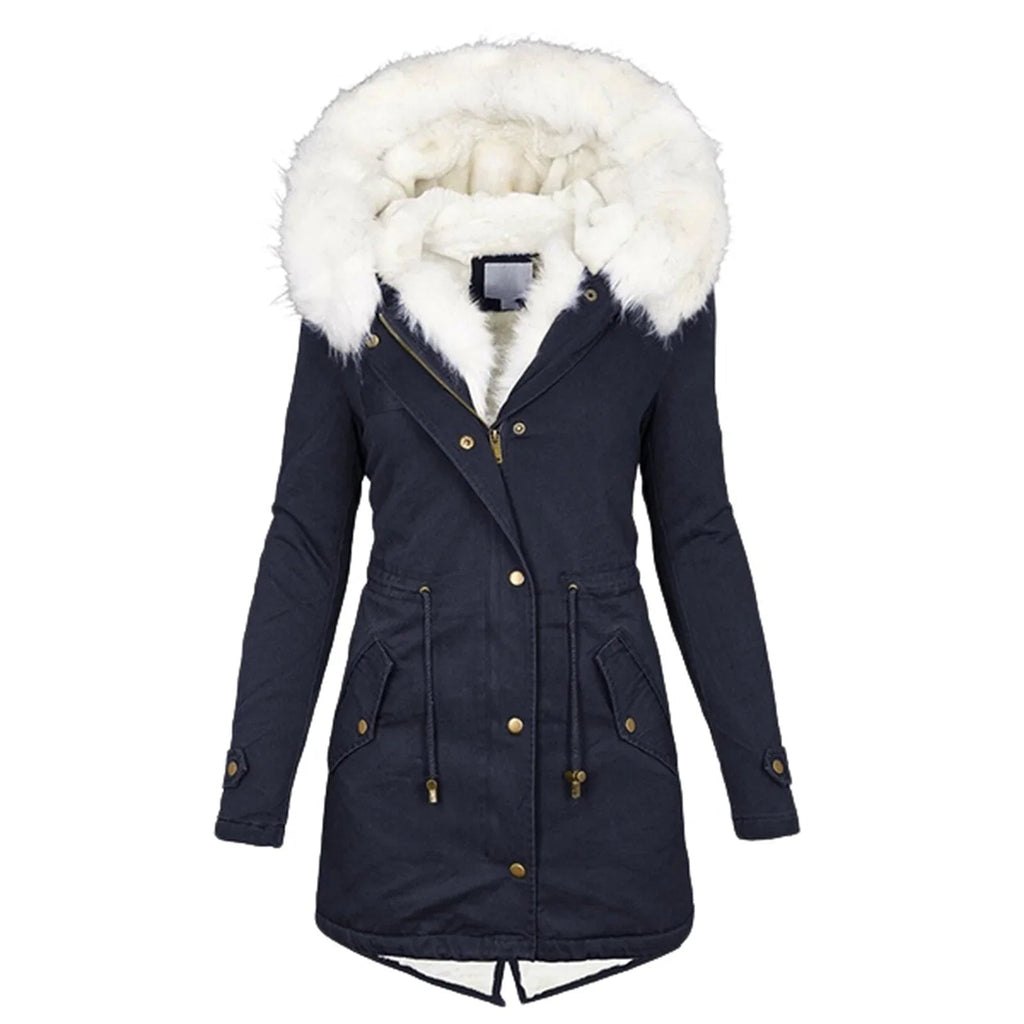 Neue Winter Damen Jacke mittellang verdicken Plus Size 5XL Outwear Kapuze Wattemantel schlanke Parka Baumwolle gepolsterte Jacke Mantel - tif-shop24.de