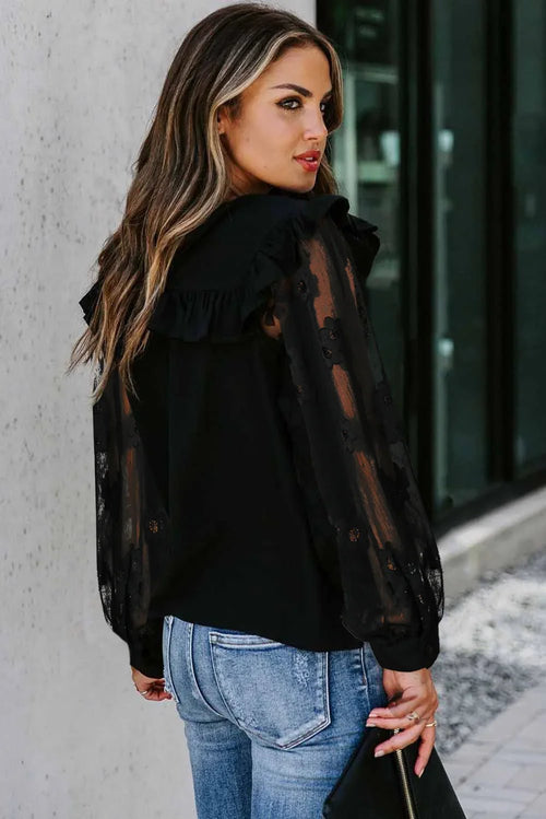 Rüschenbluse mit Kontrastärmeln | tif-shop24.de
