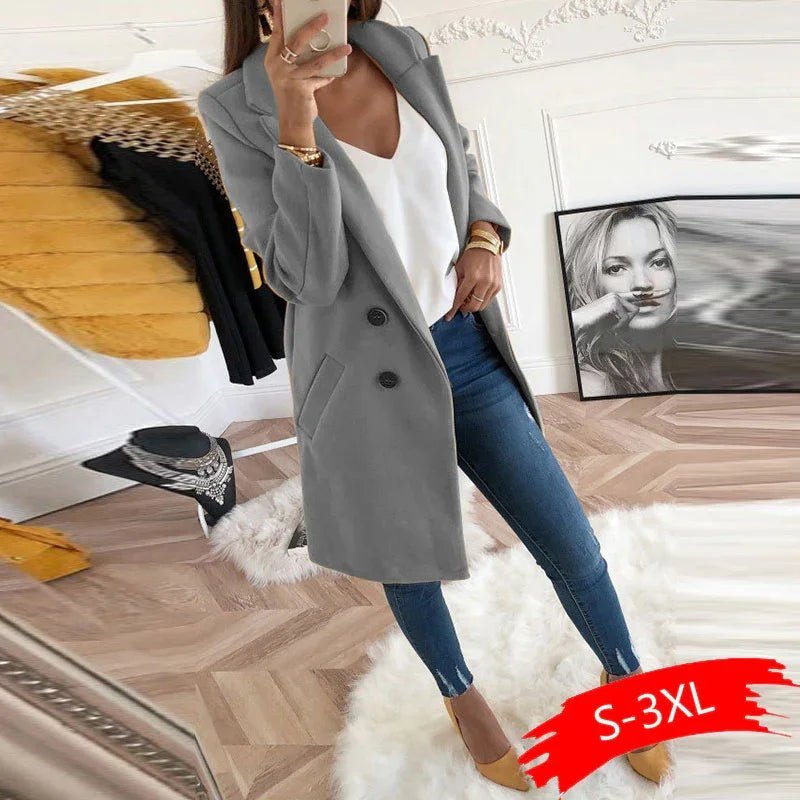 Woll Blends Mäntel Langarm Casual Oversize Outwear Mantel | tif-shop24.de