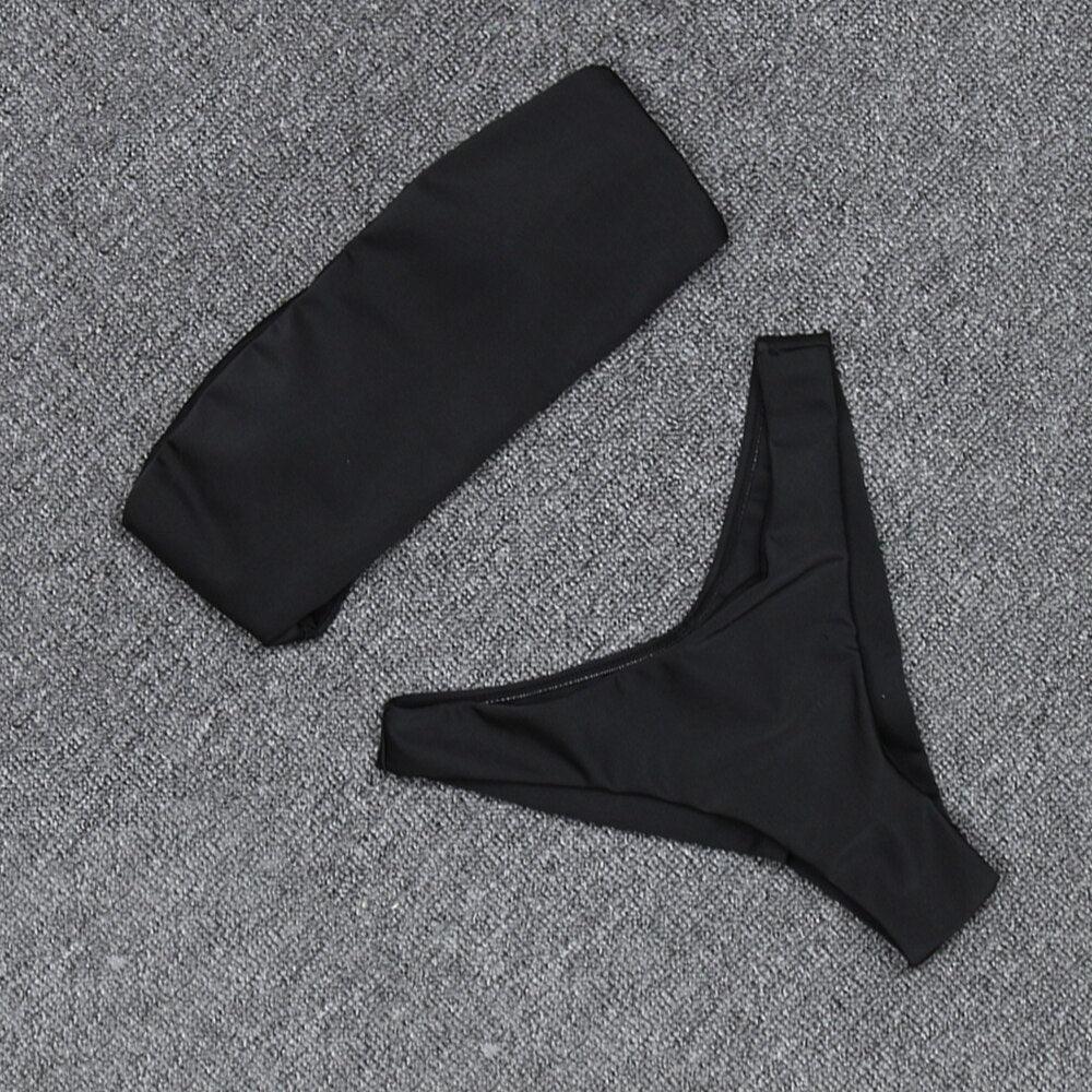 Sommer Sexy Bandeau Bikini Zwei teilig Plaid Bademode | tif-shop24.de