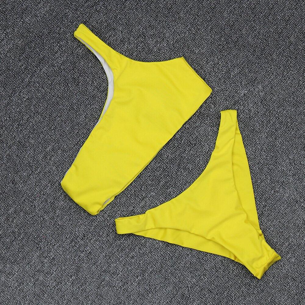 Sommer Sexy Bandeau Bikini Zwei teilig Plaid Bademode | tif-shop24.de