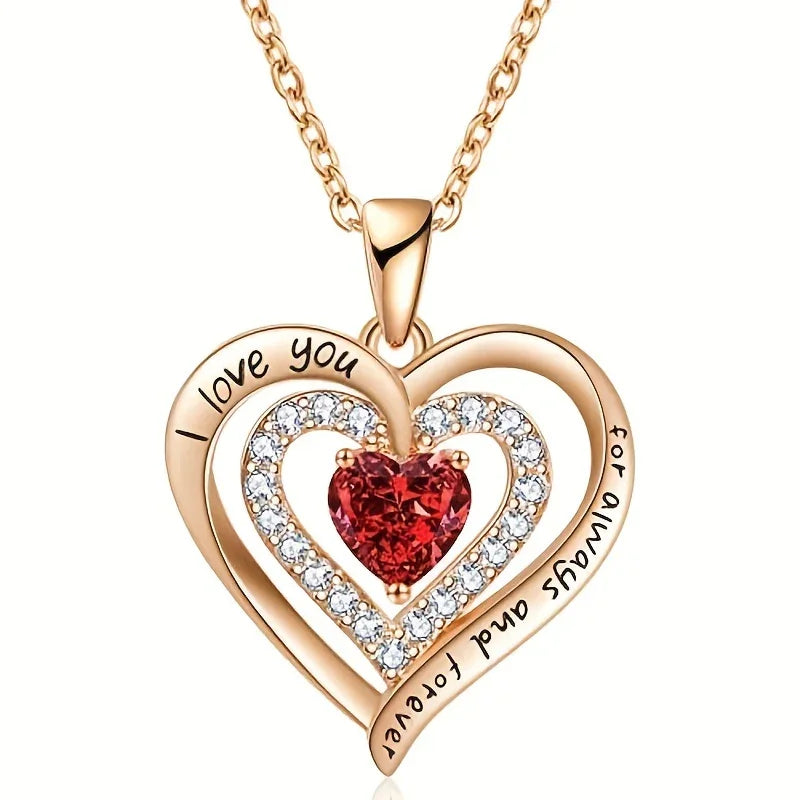 Exquisite Romantische Herz-Liebes-Anhänger-Halskette Halsschmuck, Thanksgiving, Weihnachten, Geburtstag, Valentinstag | tif-shop24.de