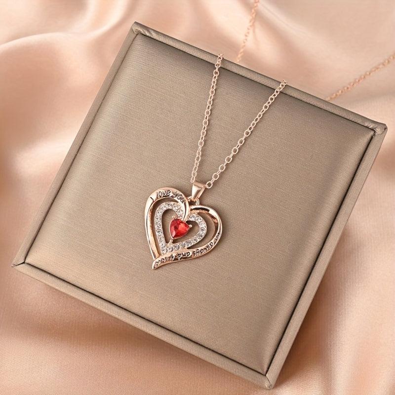 Exquisite Romantische Herz-Liebes-Anhänger-Halskette Halsschmuck, Thanksgiving, Weihnachten, Geburtstag, Valentinstag | tif-shop24.de
