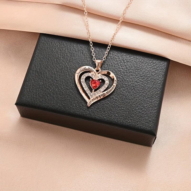 Exquisite Romantische Herz-Liebes-Anhänger-Halskette Halsschmuck, Thanksgiving, Weihnachten, Geburtstag, Valentinstag | tif-shop24.de