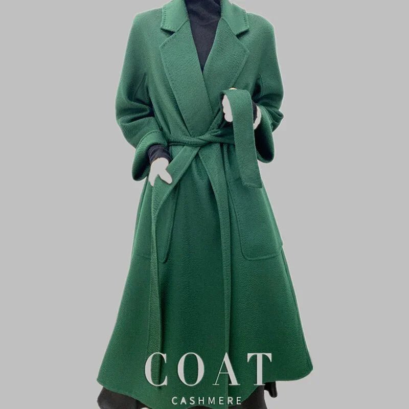 New Water Ripple Reversible Kaschmirmantel Mittellang Lose Temperament Wollmäntel | tif-shop24.de