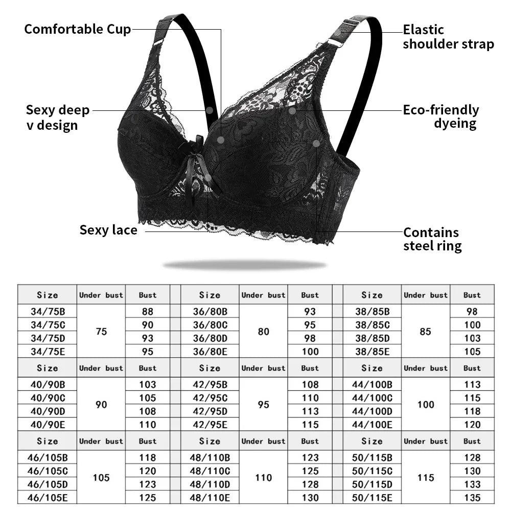 Plus Größe bh sexy bralette crop top Unterwäsche push-up liebsten spitze Dessous Büstenhalter | tif-shop24.de