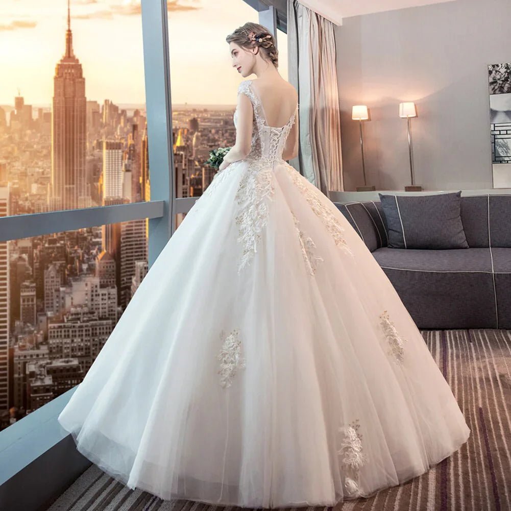 Off Shoulder Wedding Dress Bride Version Court Princess Show Thin Simple Large | tif-shop24.de