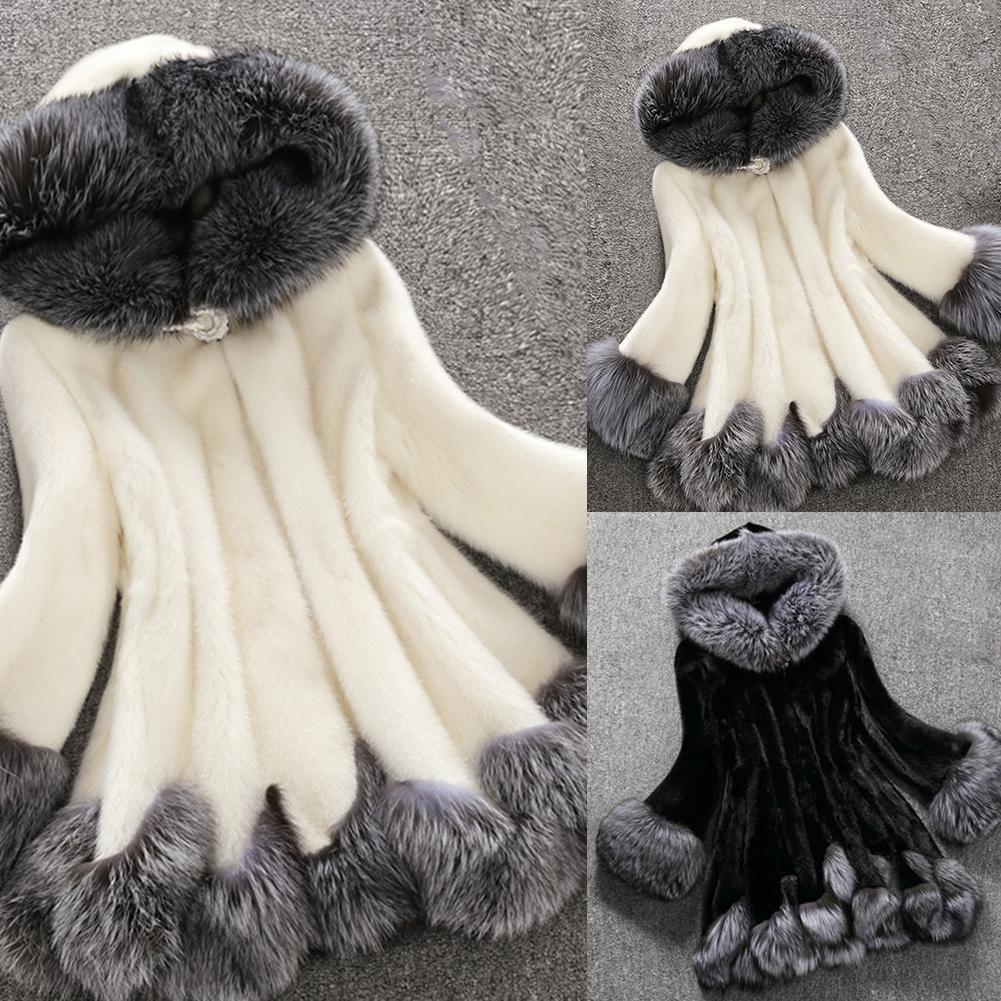 Wintermantel Mit Kapuze Warme Jacke Lose Plüschmantel | tif-shop24.de