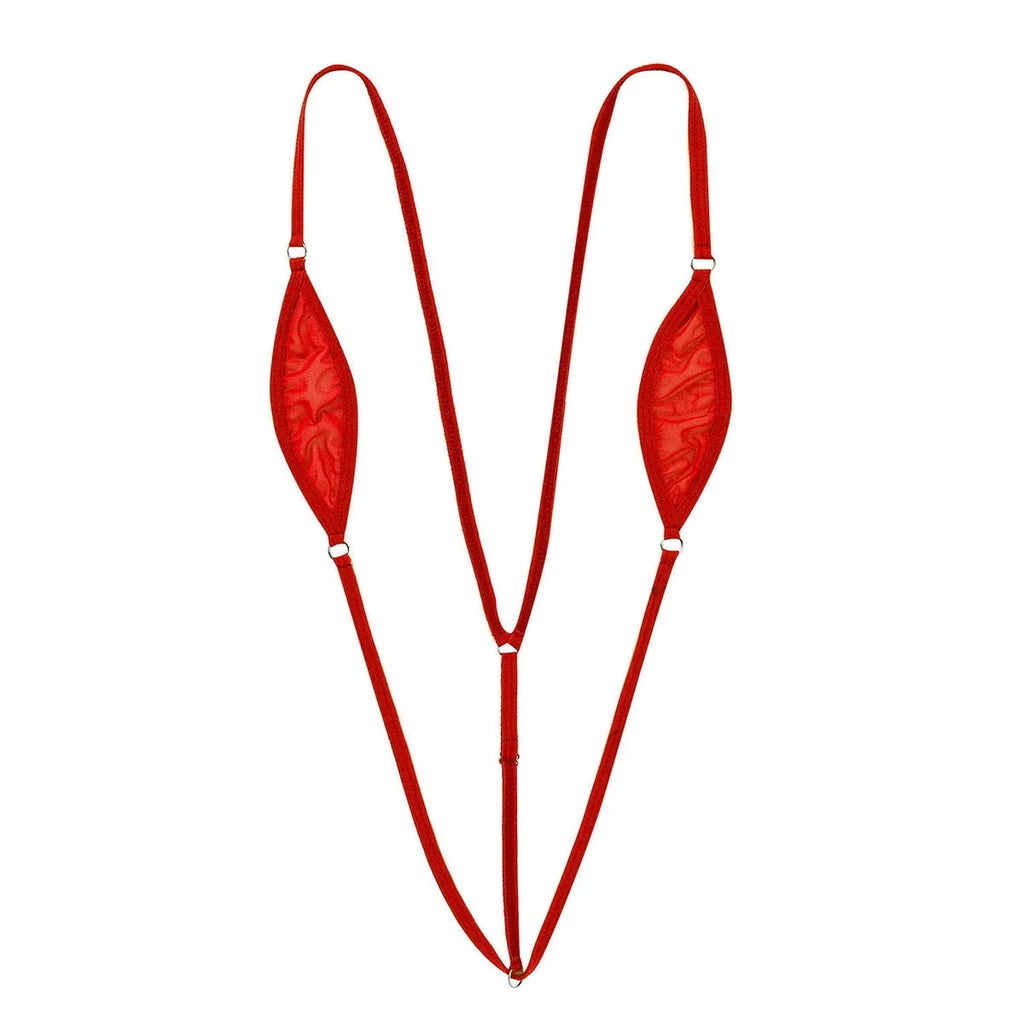 Damen Mini Micro Thong Bikini Einteiliger Badeanzug Micro Bikini Sheer Dessous Spaghettiträger Y-back Nightwear | tif-shop24.de