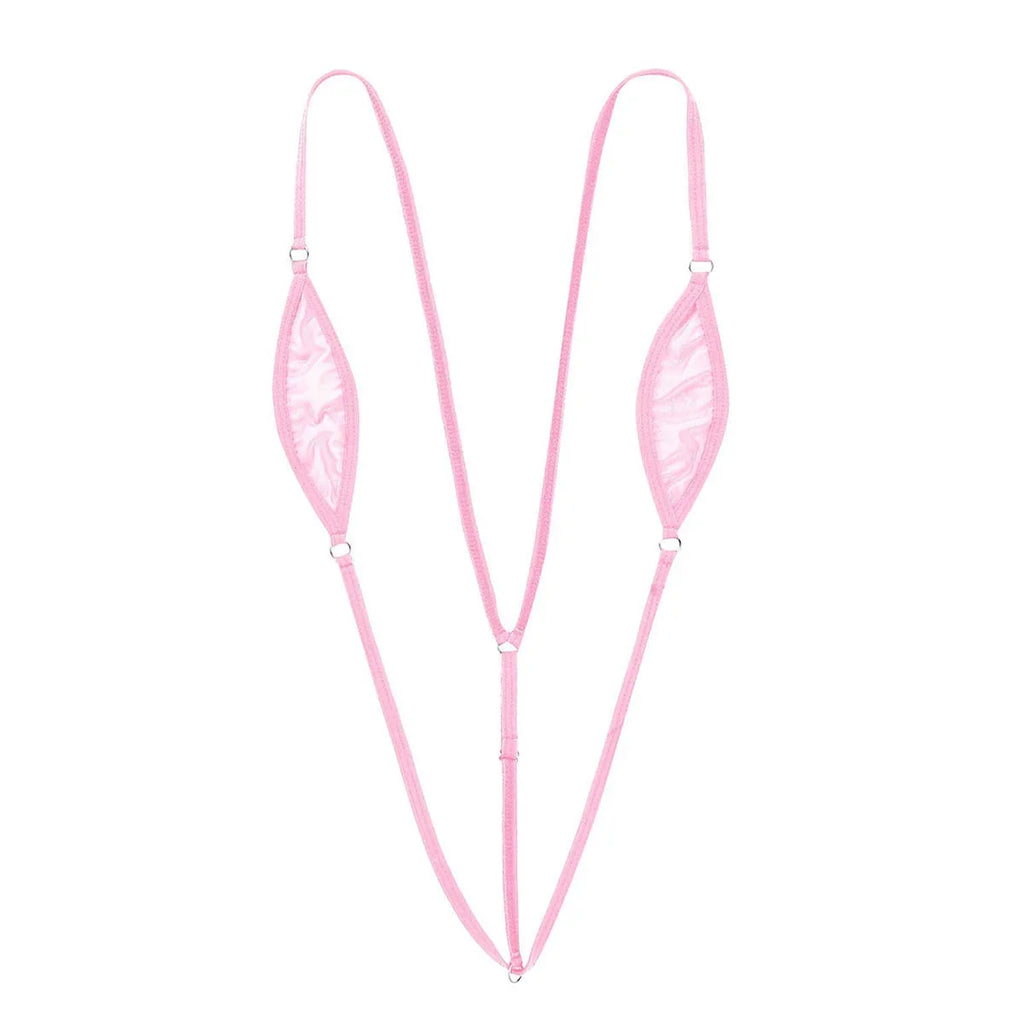 Damen Mini Micro Thong Bikini Einteiliger Badeanzug Micro Bikini Sheer Dessous Spaghettiträger Y-back Nightwear | tif-shop24.de