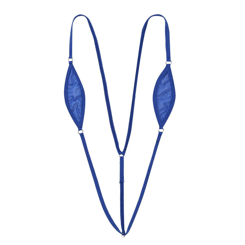 Damen Mini Micro Thong Bikini Einteiliger Badeanzug Micro Bikini Sheer Dessous Spaghettiträger Y-back Nightwear - tif-shop24.de