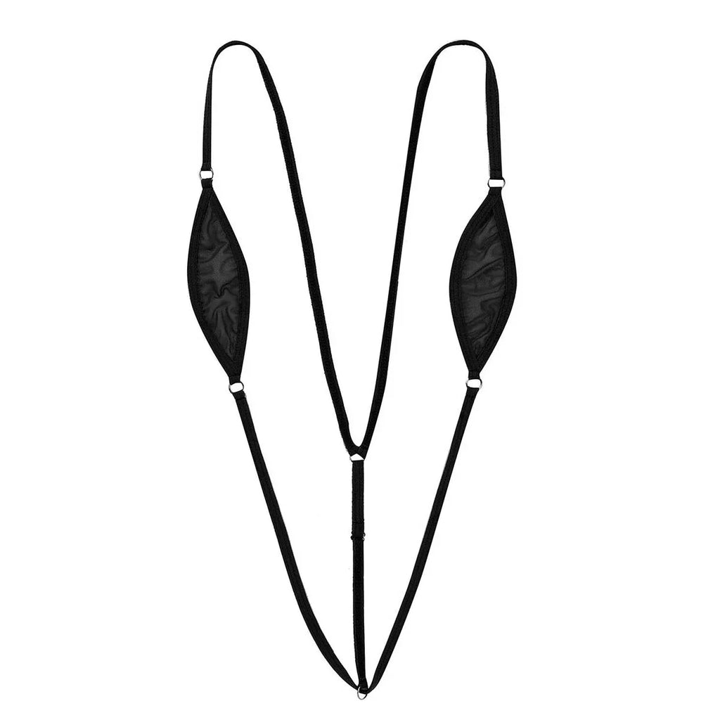 Damen Mini Micro Thong Bikini Einteiliger Badeanzug Micro Bikini Sheer Dessous Spaghettiträger Y-back Nightwear | tif-shop24.de