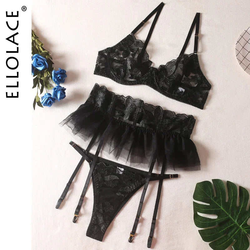 Ellolace Fancy Lingeries Luxury Lace Erotic Unterwäsche Transparent Sexy Round - tif-shop24.de