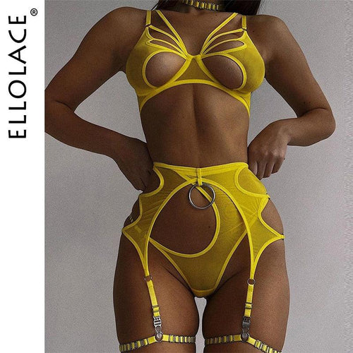 Ellolace Sexy Dessous BH Slip Sets 4teilig Unterwäsche | tif-shop24.de
