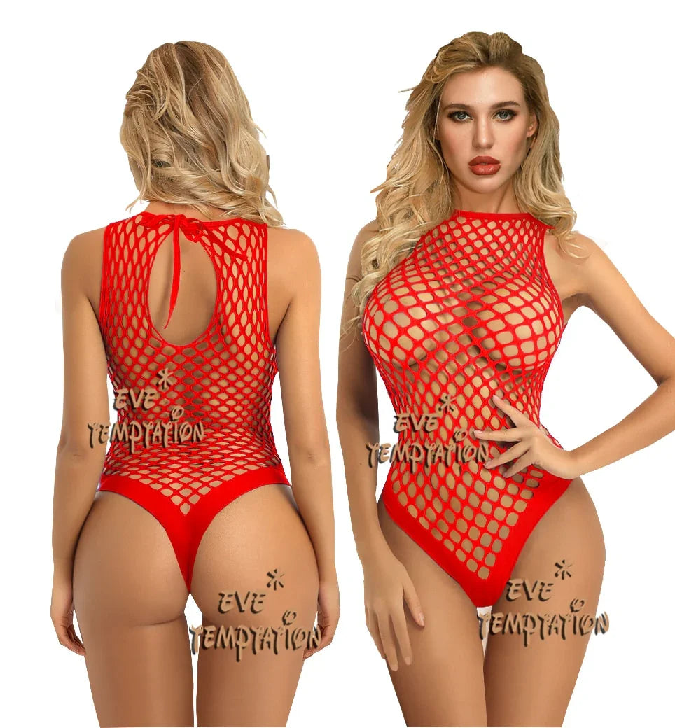 Sexy Nachtwäsche Dessous Babydoll Mesh Body Stocking Temptation Catsuit Trägerloser | tif-shop24.de
