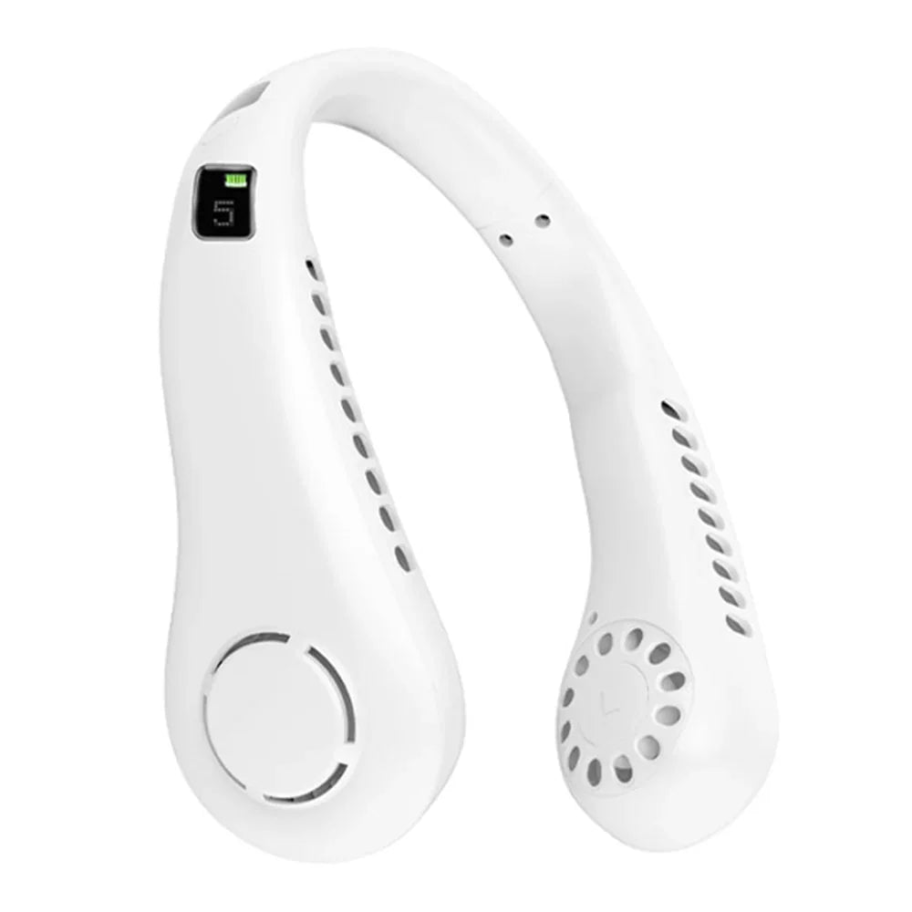 Hängender Nackenventilator Tragbarer Kühlventilator 5-Gang-USB-Blattloser 360-Grad-Nackenbandventilator Luftauslässe 2600 mAh Wiederaufladbarer Mini-Ventilator | tif-shop24.de