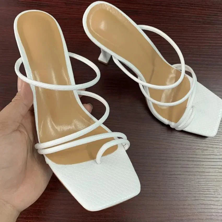 Schlange SandalenSnake Print Riemchen Maultier | tif-shop24.de