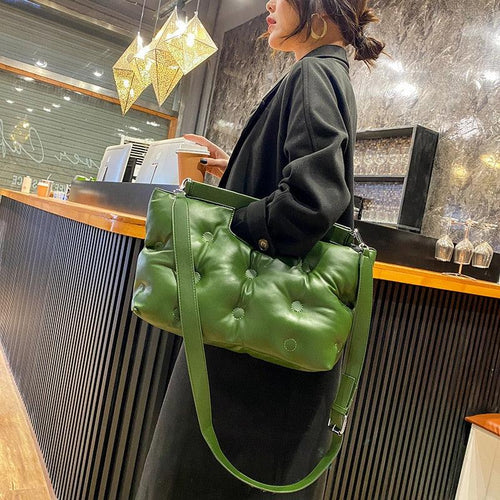 Mode Sapce Padded  Schulter Taschen Designer Stepp Handtaschen Luxus Pu Leder Umhängetasche Große Kupplung Geldbörsen | tif-shop24.de