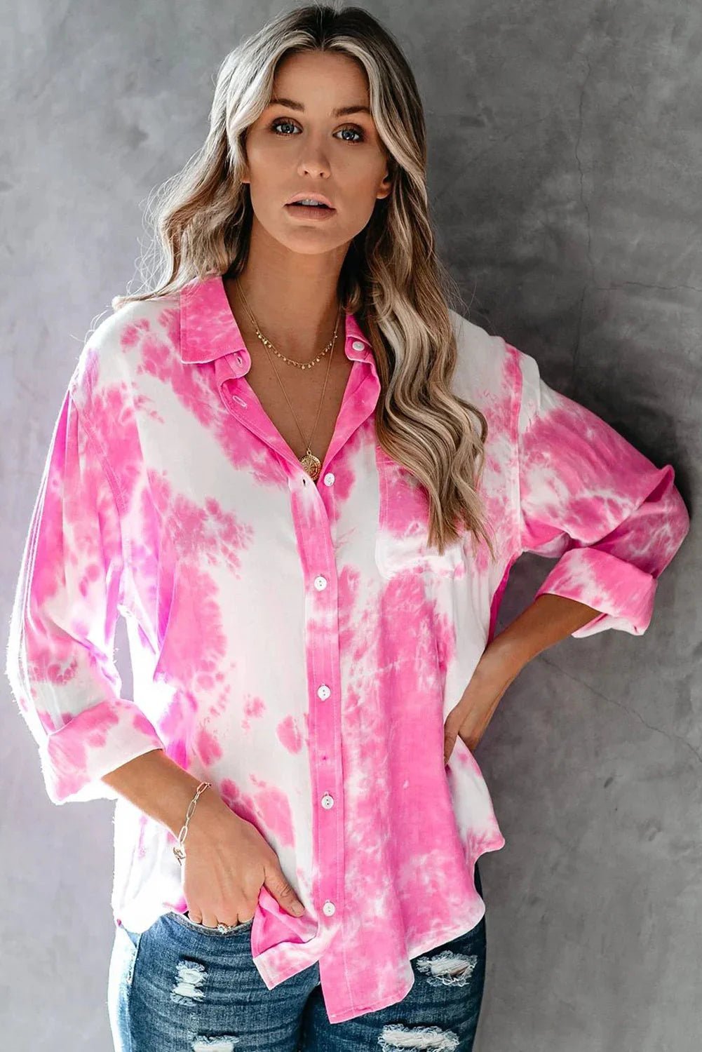 Whirlwind Tie Dye Button Shirt mit Tasche | tif-shop24.de
