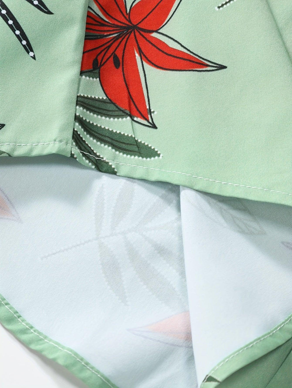 Blumen- Und Blattdruck, 2-teiliges Outfit, Lässiges Camp-Kragen-Revers-Knopf-Kurzarmhemd, Hawaiihemd Und Kordelzug-Shorts - tif-shop24.de