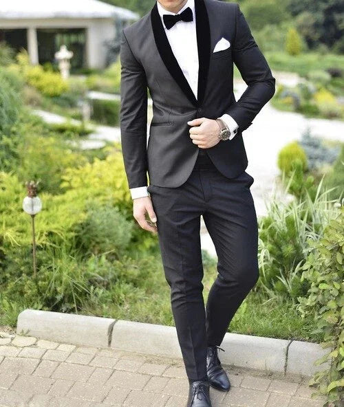 Herren dunkelblau Business Anzüge Formelle Ein Set Bräutigam Smoking | tif-shop24.de