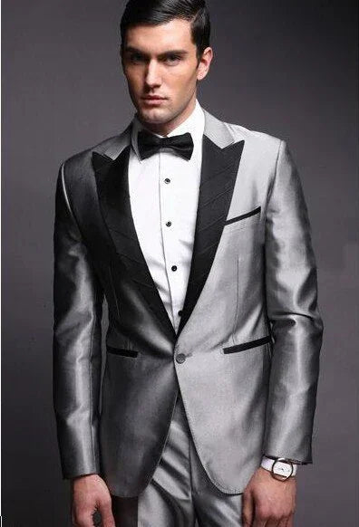 Herren dunkelblau Business Anzüge Formelle Ein Set Bräutigam Smoking | tif-shop24.de