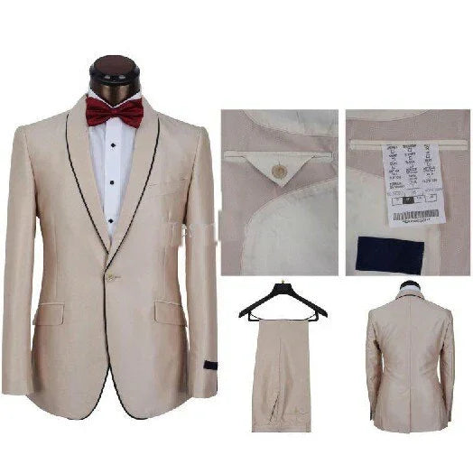 Herren dunkelblau Business Anzüge Formelle Ein Set Bräutigam Smoking | tif-shop24.de