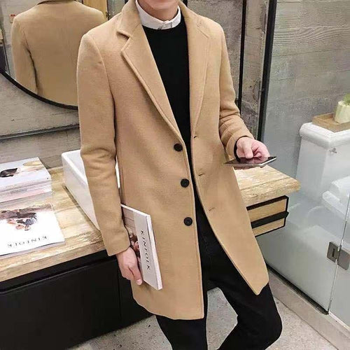 Styles Herren Herbst Wintermantel Mode Lange  Pilot Trenchcoat  Cardigan Baumwolle Windbreaker Business Mantel | tif-shop24.de