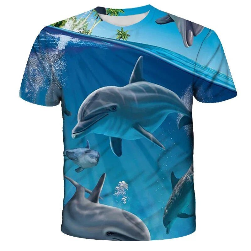 Kleine Dolphin 3D Gedruckt T-shirt Kleinkind Mädchen Kleidung Kurzarm Top Sommer Familie Passenden Vater-sohn Mutter-tochter kleiden | tif-shop24.de