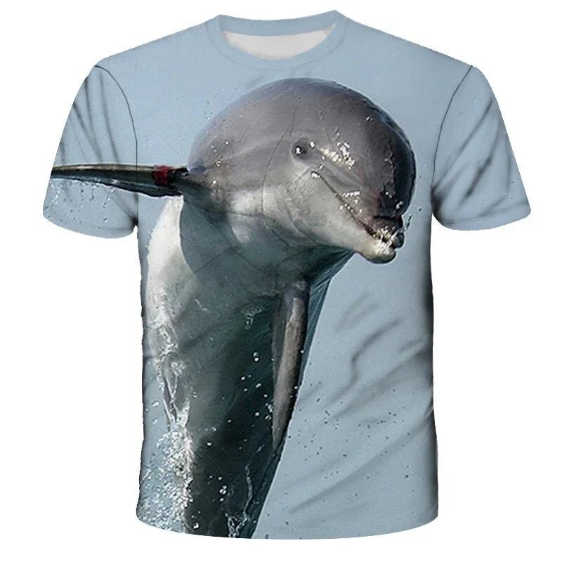 Kleine Dolphin 3D Gedruckt T-shirt Kleinkind Mädchen Kleidung Kurzarm Top Sommer Familie Passenden Vater-sohn Mutter-tochter kleiden | tif-shop24.de