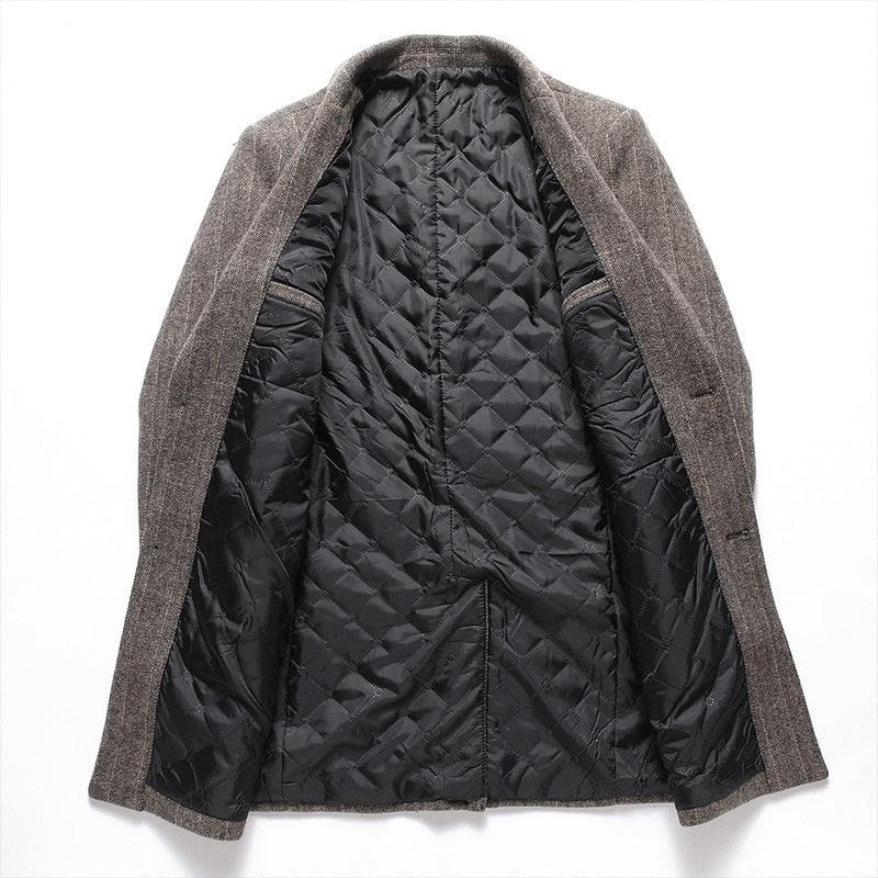 Wolle Trenchcoat Mantel hochwertige Business Casual Jacken, Streifen Wollmantel | tif-shop24.de