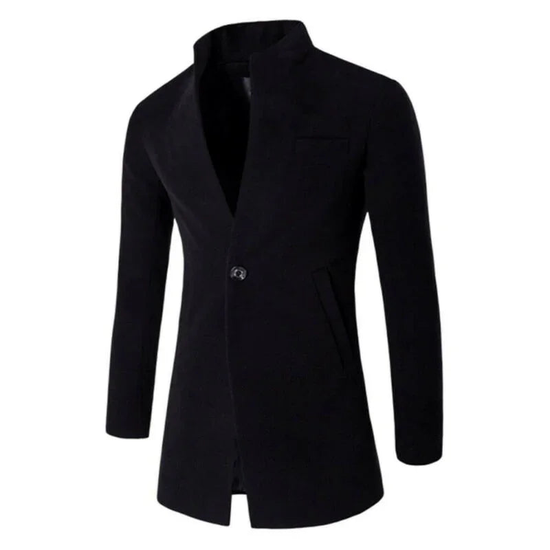 Plain One Button Pocket Coat Casua | tif-shop24.de