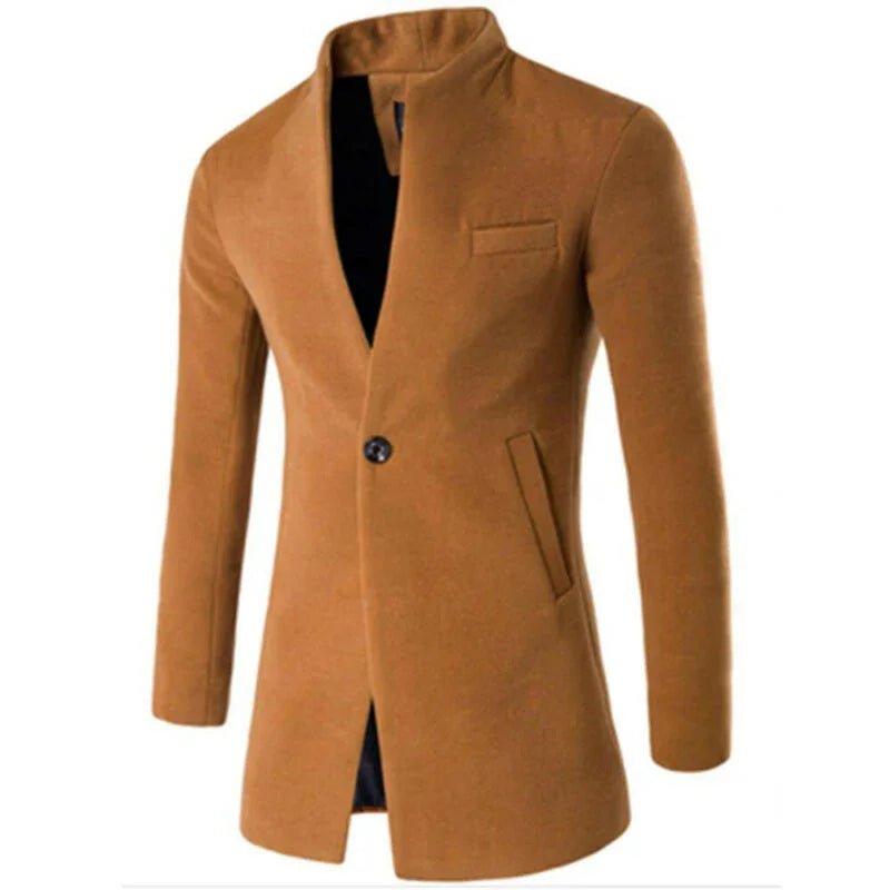 Plain One Button Pocket Coat Casua | tif-shop24.de