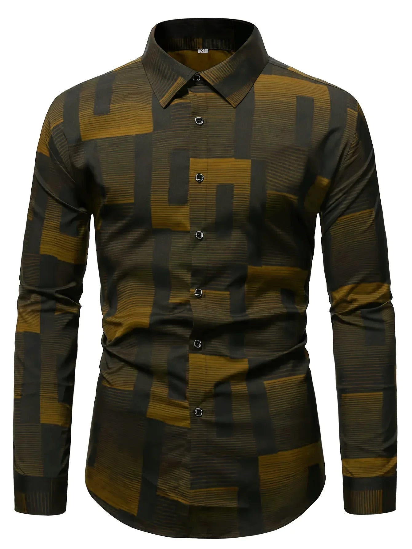 Chic Digital Print Herren Langarm-Knopfhemd Für Party - tif-shop24.de