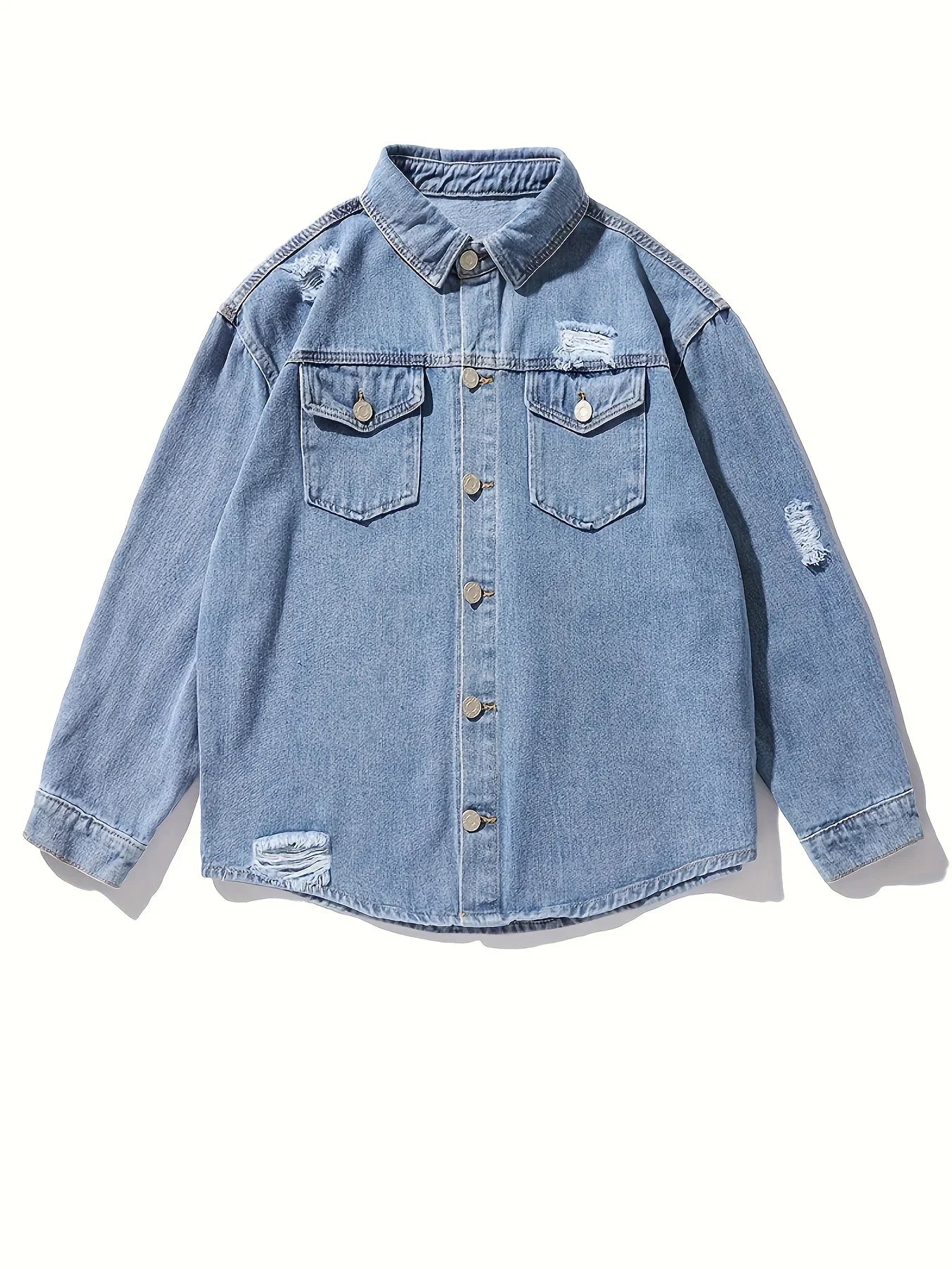 Stilvolles Einfarbiges Hemd, Lässiges Atmungsaktives Hemd Mit Revers - tif-shop24.de