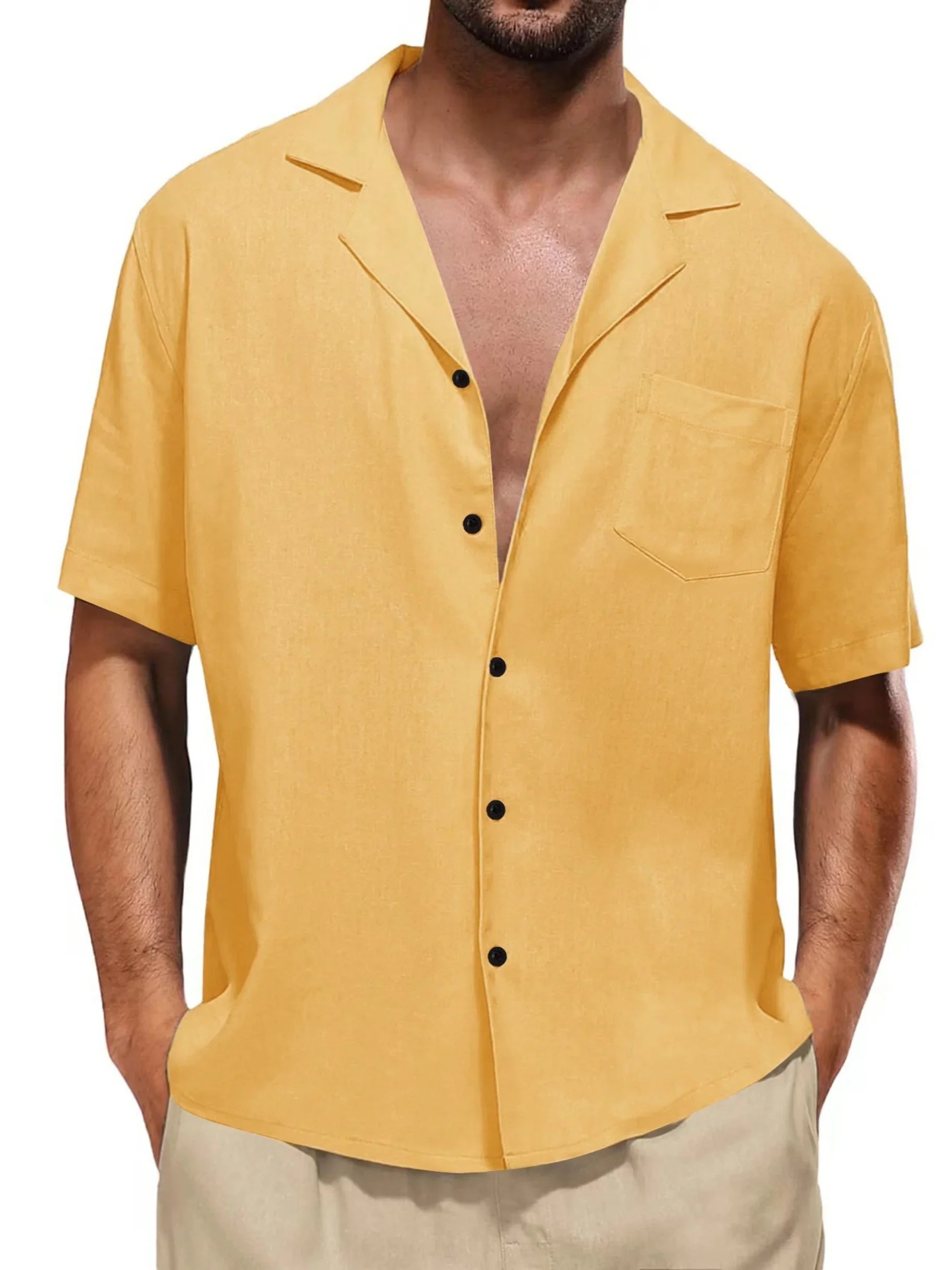 Klassisches Design Freizeit Kurzarmhemd Mit Brusttasche, Frühling & Sommerurlaub, Geschenk - tif-shop24.de
