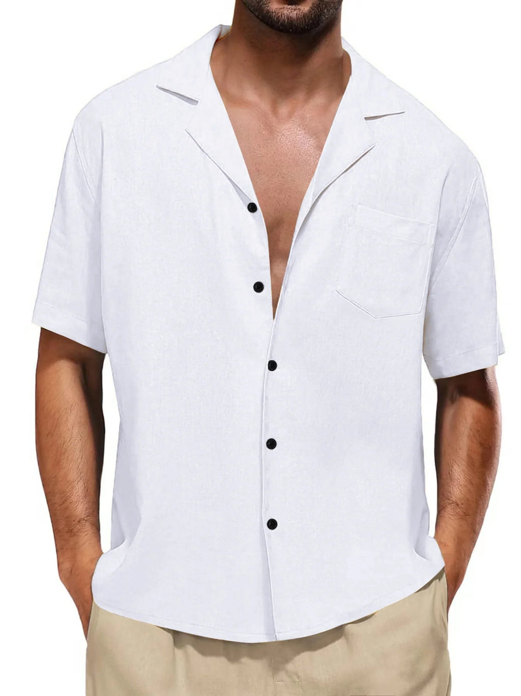 Klassisches Design Freizeit Kurzarmhemd Mit Brusttasche, Frühling & Sommerurlaub, Geschenk - tif-shop24.de