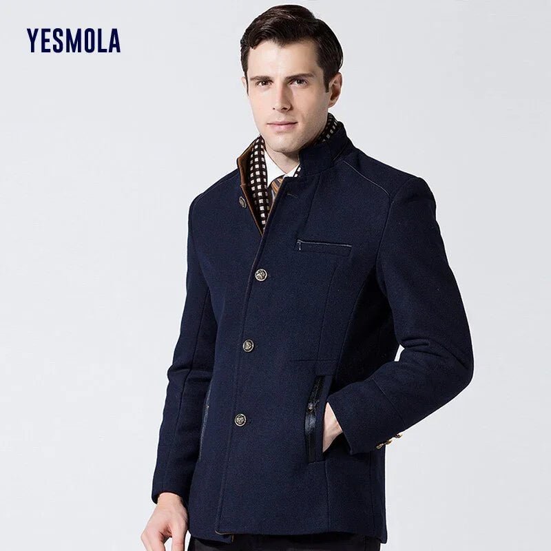 YESMOLA Verdickt Woll Mantel Windjacke Winter Warm Verdicken Woll Langen Mantel | tif-shop24.de