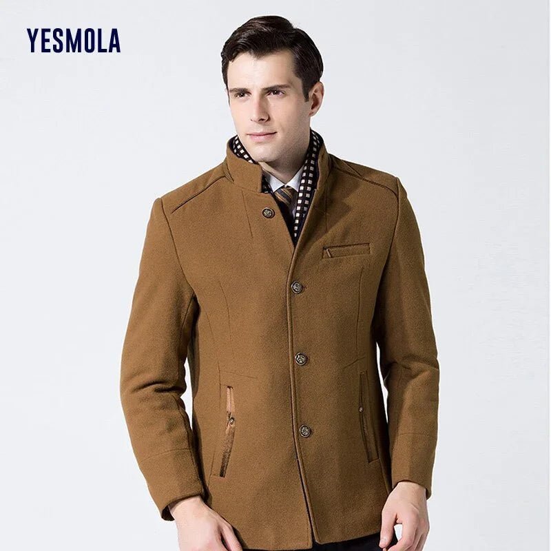 YESMOLA Verdickt Woll Mantel Windjacke Winter Warm Verdicken Woll Langen Mantel | tif-shop24.de