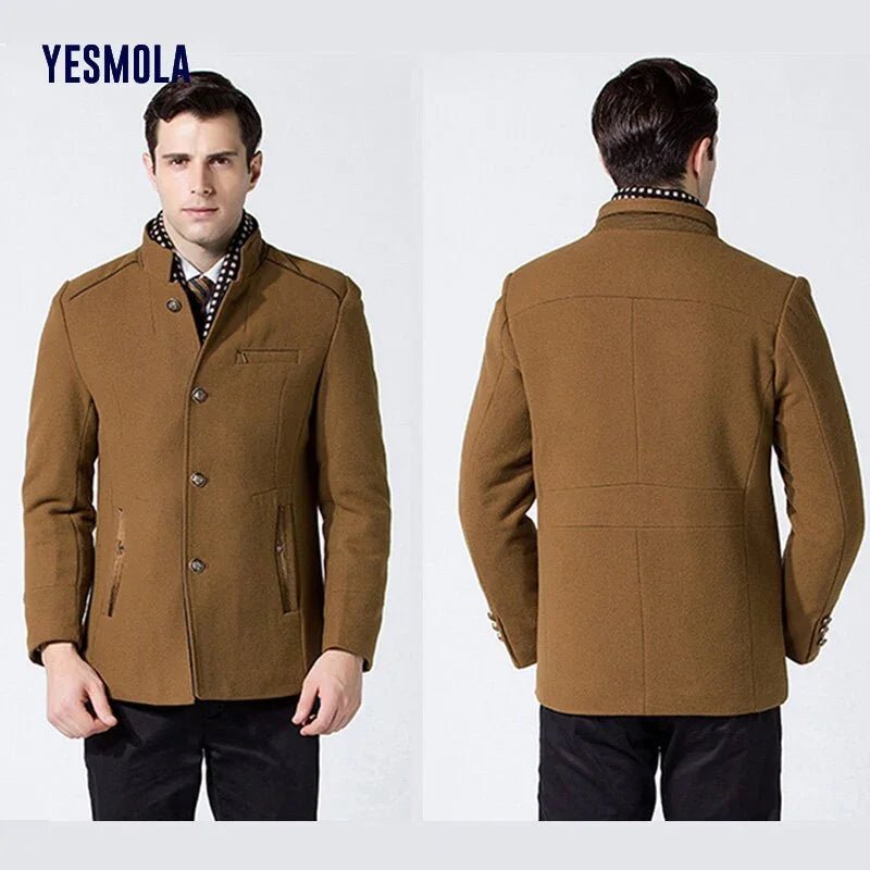 YESMOLA Verdickt Woll Mantel Windjacke Winter Warm Verdicken Woll Langen Mantel | tif-shop24.de