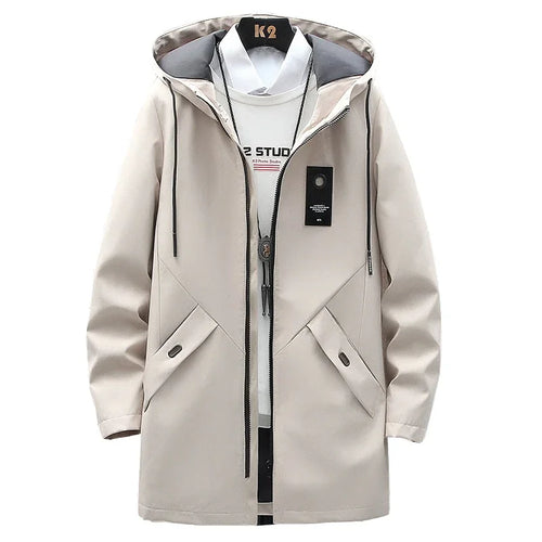Lässige lange Mäntel Mode Kapuzen Windjacke Outwear | tif-shop24.de